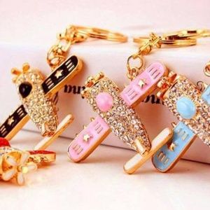 Rhinestone Airplane Key Chain
